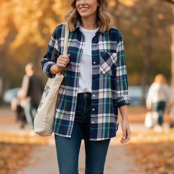 Old Navy Tops - Old Navy‎ The Classic Plaid button down shirt